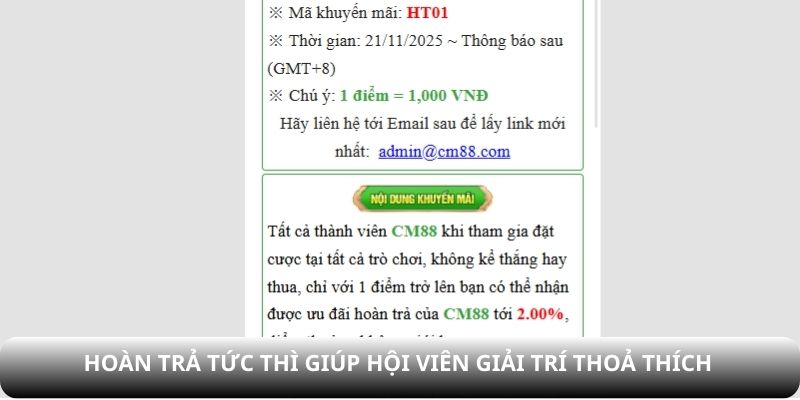 Hoàn trả tức thì giúp game thủ giải trí an toàn hơn 